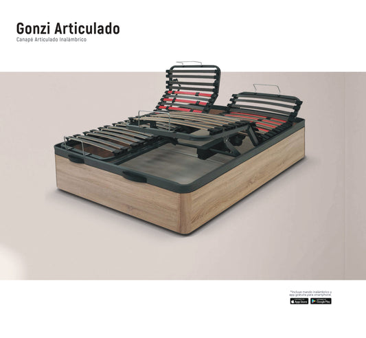 Gonzi Articulado | Canapé Articulado Inalámbrico | 5 Zonas de Articulación | 29 cm Capacidad Interior | Altura Total 42 cm