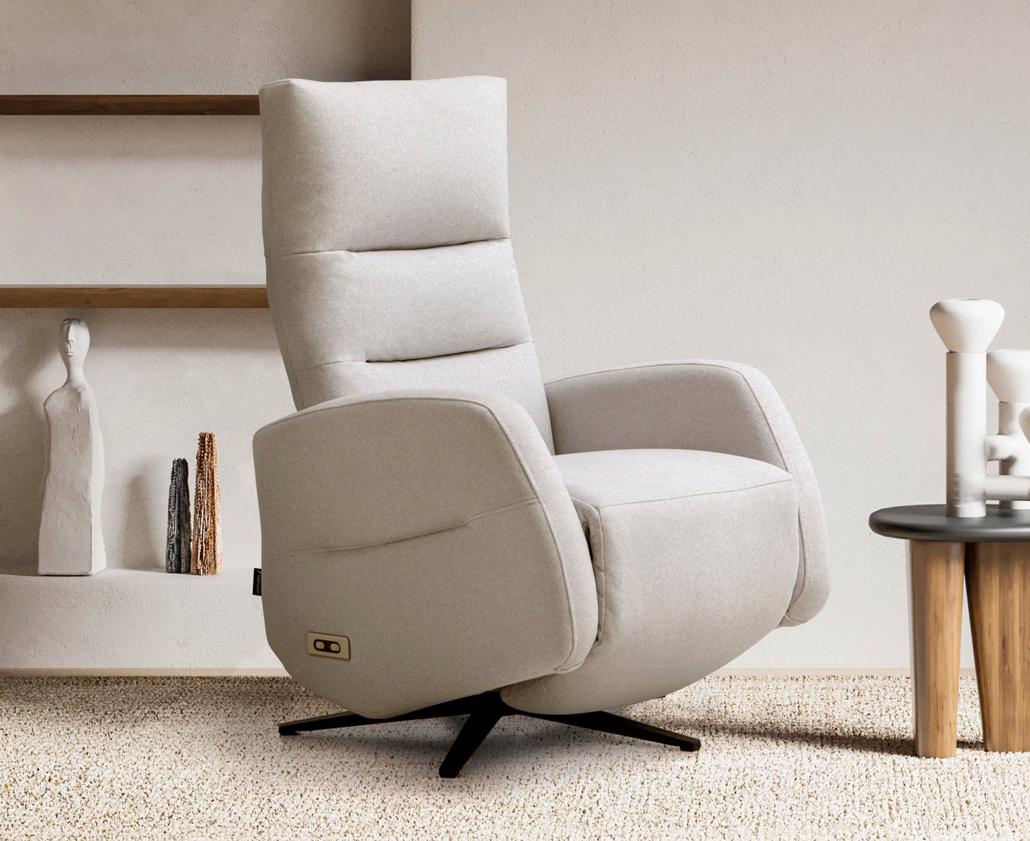 Sillón Relax Louise | 2 Motores Independientes | Diseño Giratorio Metálico