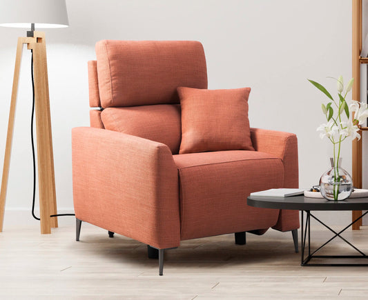 Sillón Relax Camila | Reclinación Motorizada + Cabezal Reclinable | Elevación Extra
